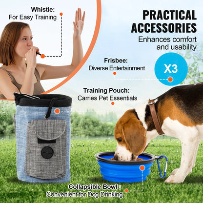 Dog Agility Training Equipment 7 PCS Set Upgrade W/ Hurdles 2 Tunnels Ring