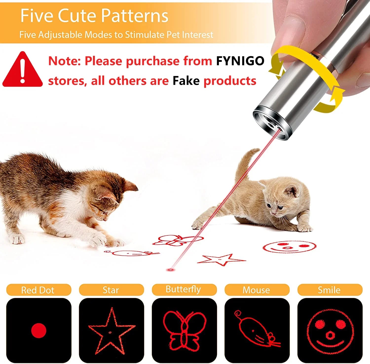 Rechargeable Cat Laser Pointer – Interactive Mouse Toy for Kittens & Dogs