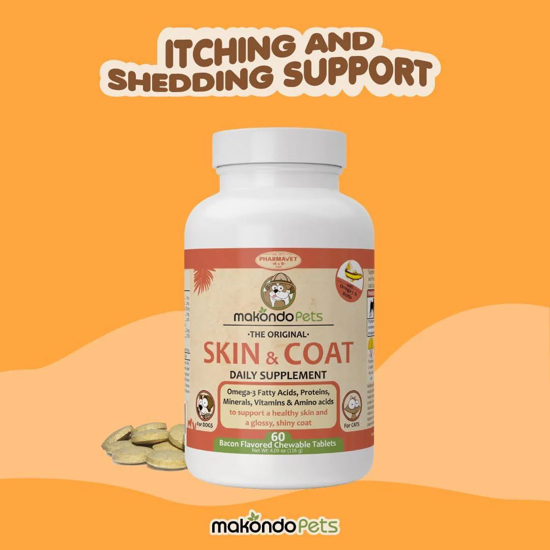 Omega 3 Skin & Coat Supplement – Fish Oil for Dogs & Cats with Itch Relief