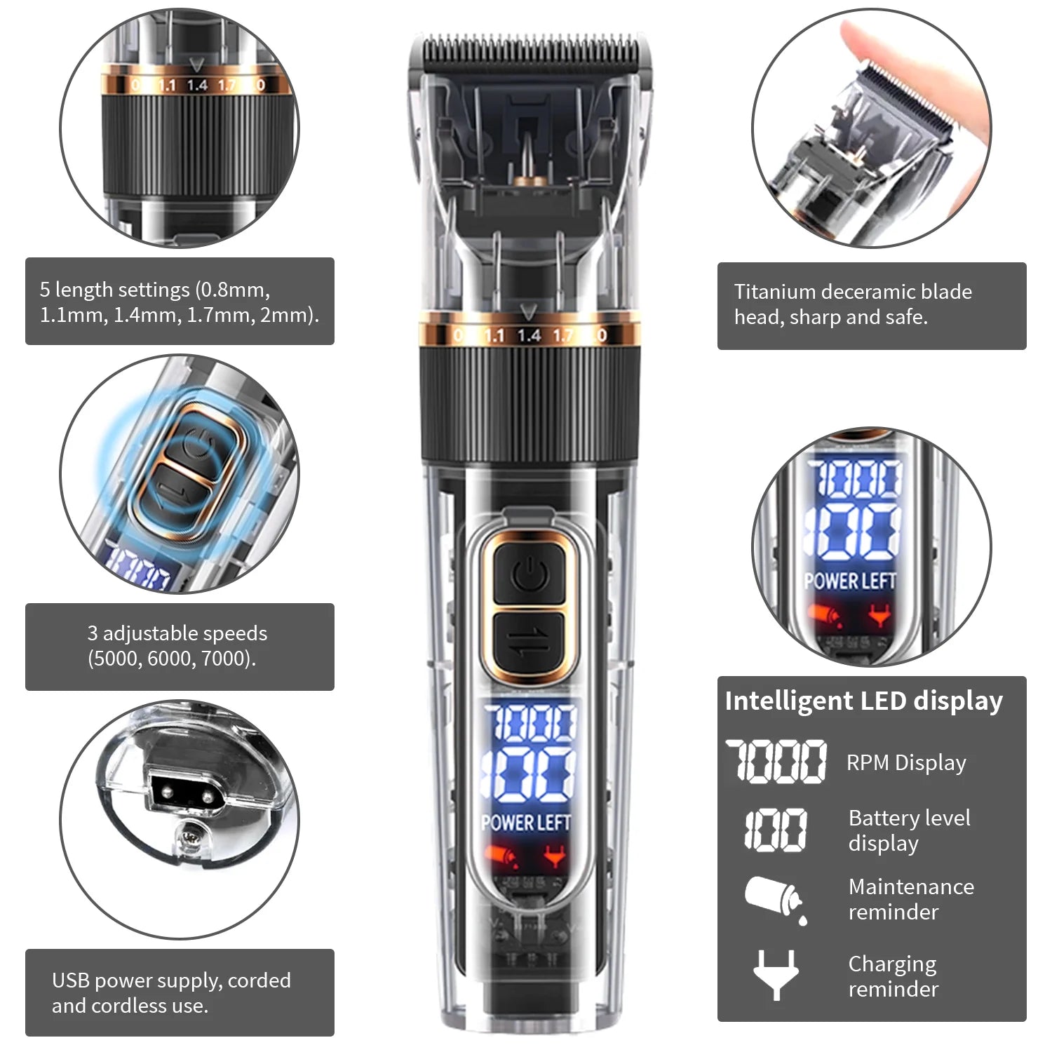 Corldess Pet Hair Clippers – Silent & Powerful Grooming Tool for Dogs & Pets