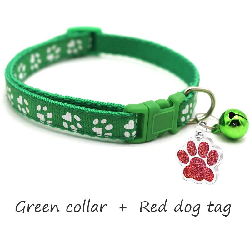 Custom Dog Collar with Name Tag & Bell – Personalized Pet ID Pendant