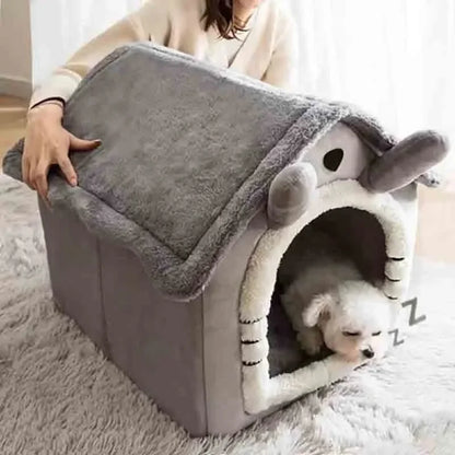 Indoor Warm Dog/Cat House with Removable Bed Cushion Suitable for Small/Medium/Large Pets