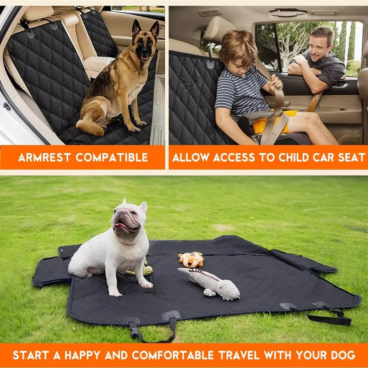 Durable Pet Car Seat Protector – Waterproof & Easy-to-Clean Rear Cover