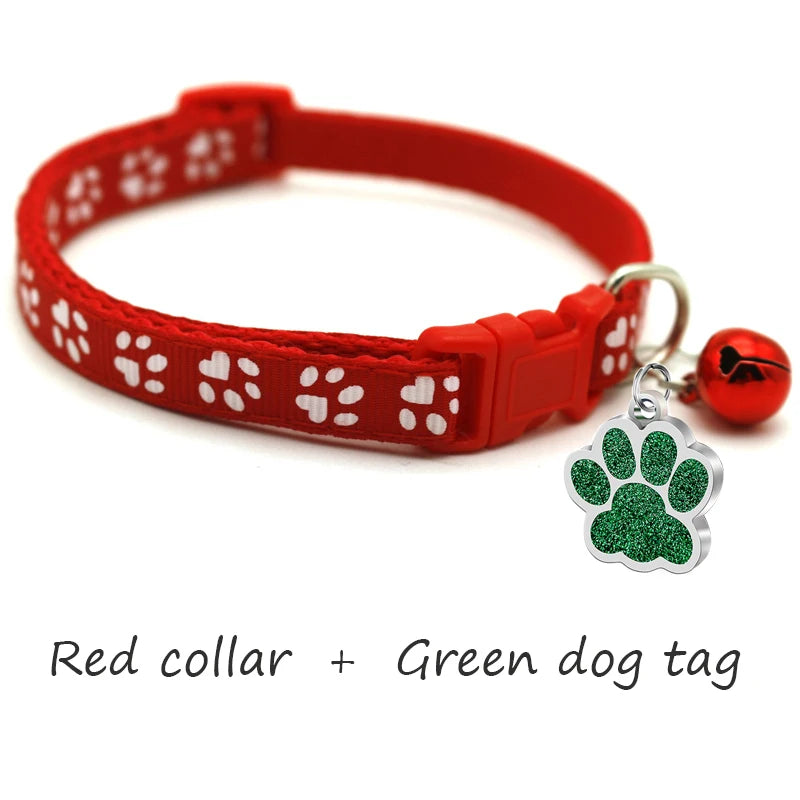 Custom Dog Collar with Name Tag & Bell – Personalized Pet ID Pendant