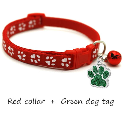 Custom Dog Collar with Name Tag & Bell – Personalized Pet ID Pendant