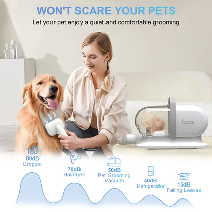 14Kpa Pet Grooming Vacuum – 2.5L Suction with 5 Grooming Tools & Clippers
