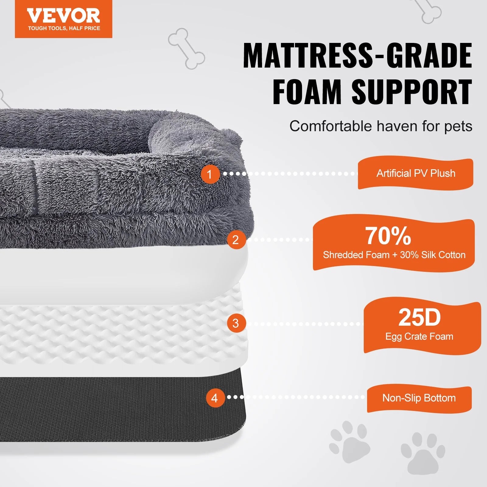 VEVOR Large Human Size Dog Bed 72 X48X10 Inches, Machine Washable 