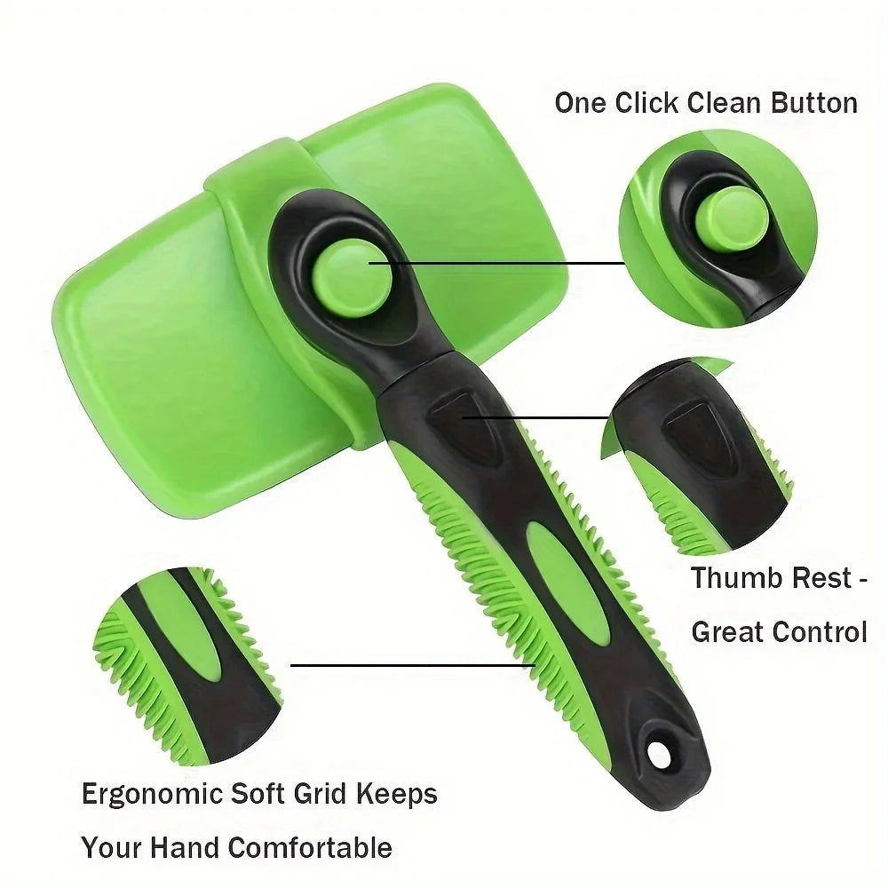 Self-Cleaning Pet Grooming Brush – Shedding Comb for Dogs & Cats