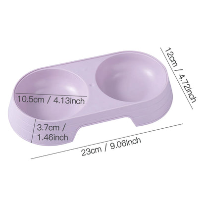 Dog Bowls, Cat Food and Water Bowls, Double Pet Feeder Bowls, Pet Double Bowl Nordic Concise Candy Color One Bowl Dual-Purpose Pet Bowl