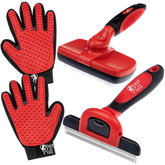 Ultimate Pet Grooming Combo – Brushes & Gloves for Shedding Reduction