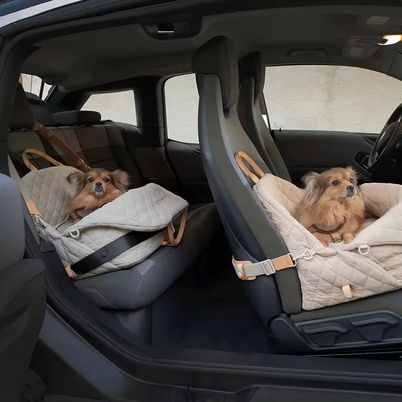 Premium Luxury Dog Carrier Handbag – Portable Travel Bed & Car Seat for Small Pets