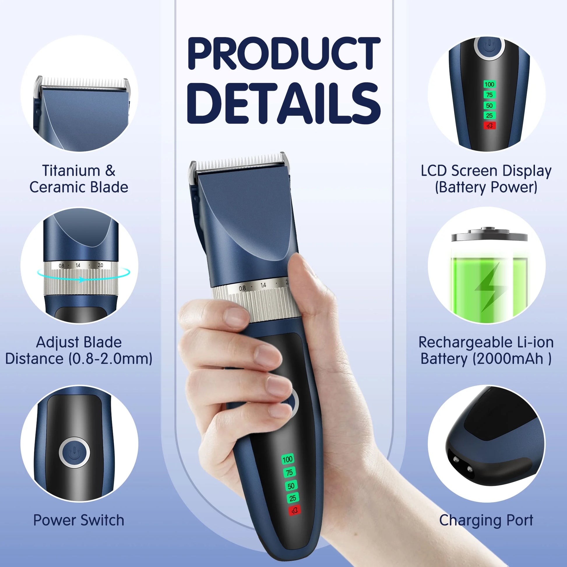 Quiet Electric Pet Clippers – Professional Grooming Kit for Dogs & Cats