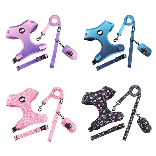 Breathable Pet Harness & Leash – Comfortable Walking Gear for Dogs & Cats
