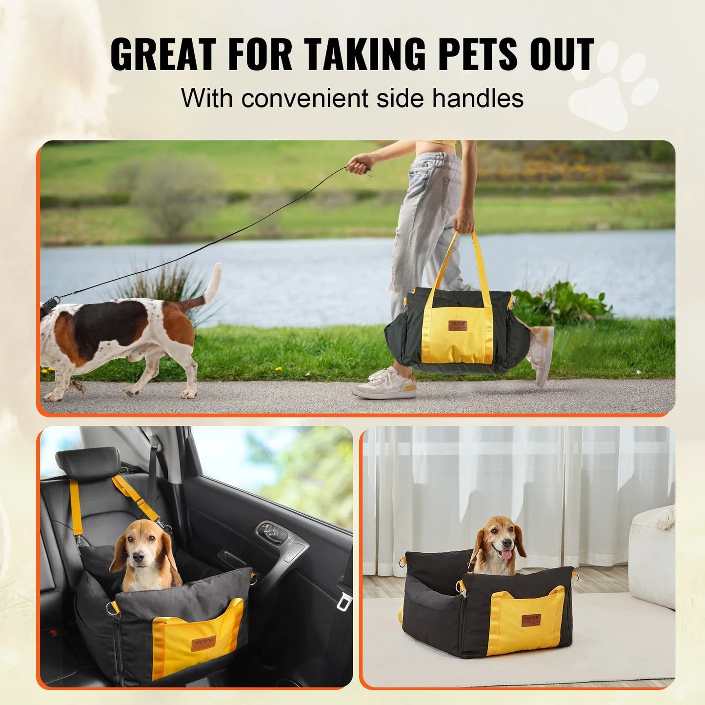 Dog Booster Car Seat Pet Car Seat for Small Dog up to 25LBS Black