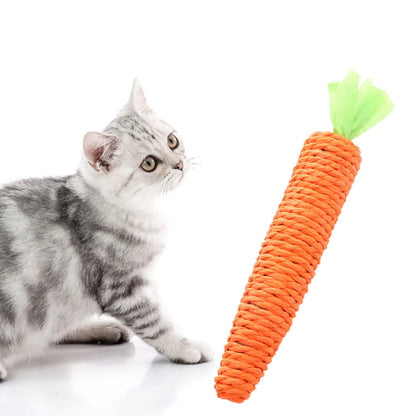 Durable Carrot Dog Chew Toy – Tough & Woven for Teeth & Gums