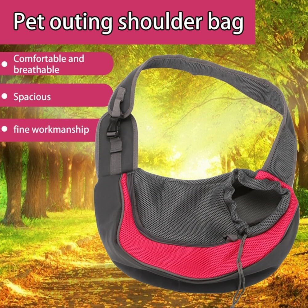 Pet Dog Sling Carrier Breathable Mesh Hands-Free Crossbody Bag for Small Dogs Cat Rabbit Outdoor Travel Purple