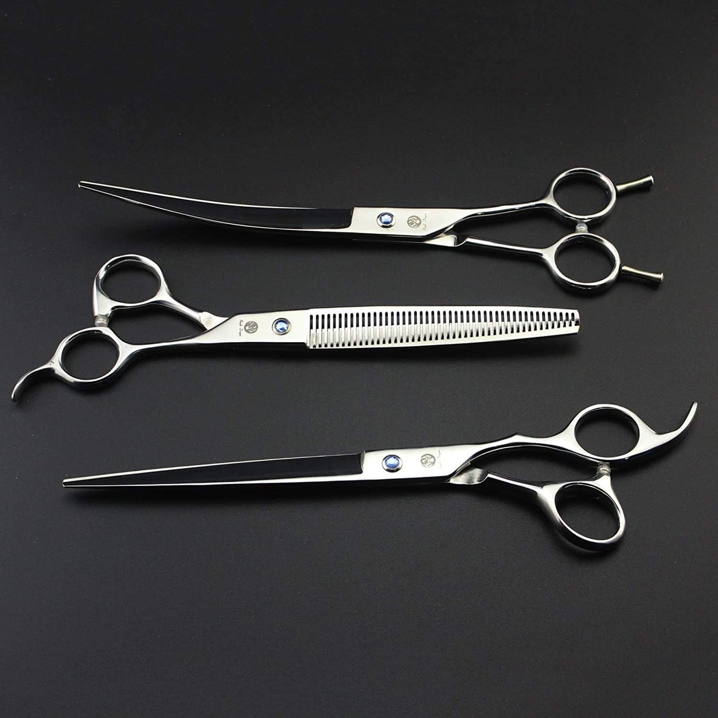 8 Inch Dog Hair Cutting, Curved and Thinning Scissor Shears Pet Grooming Tool Kit