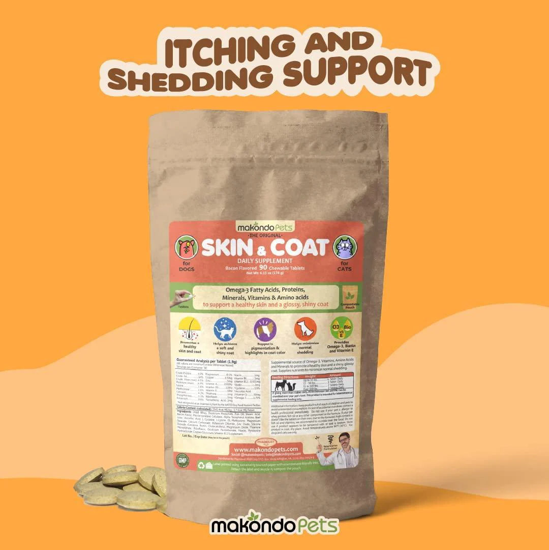 Skin & Coat Support – Fish Oil Formula for Dogs & Cats with Itch Relief