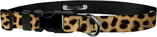 Adjustable Dog Collar – Cute Leopard Print, 3/4" Wide for Small Pets