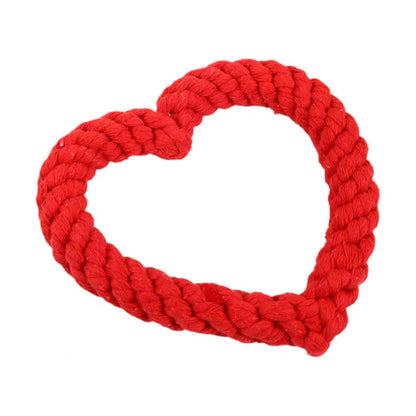 Heart-Shaped Cotton Rope Chew Toy – Durable & Fun for Dogs & Cats