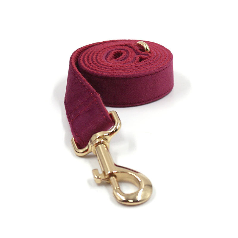 Premium Soft Burgundy Velvet Dog & Cat Collar