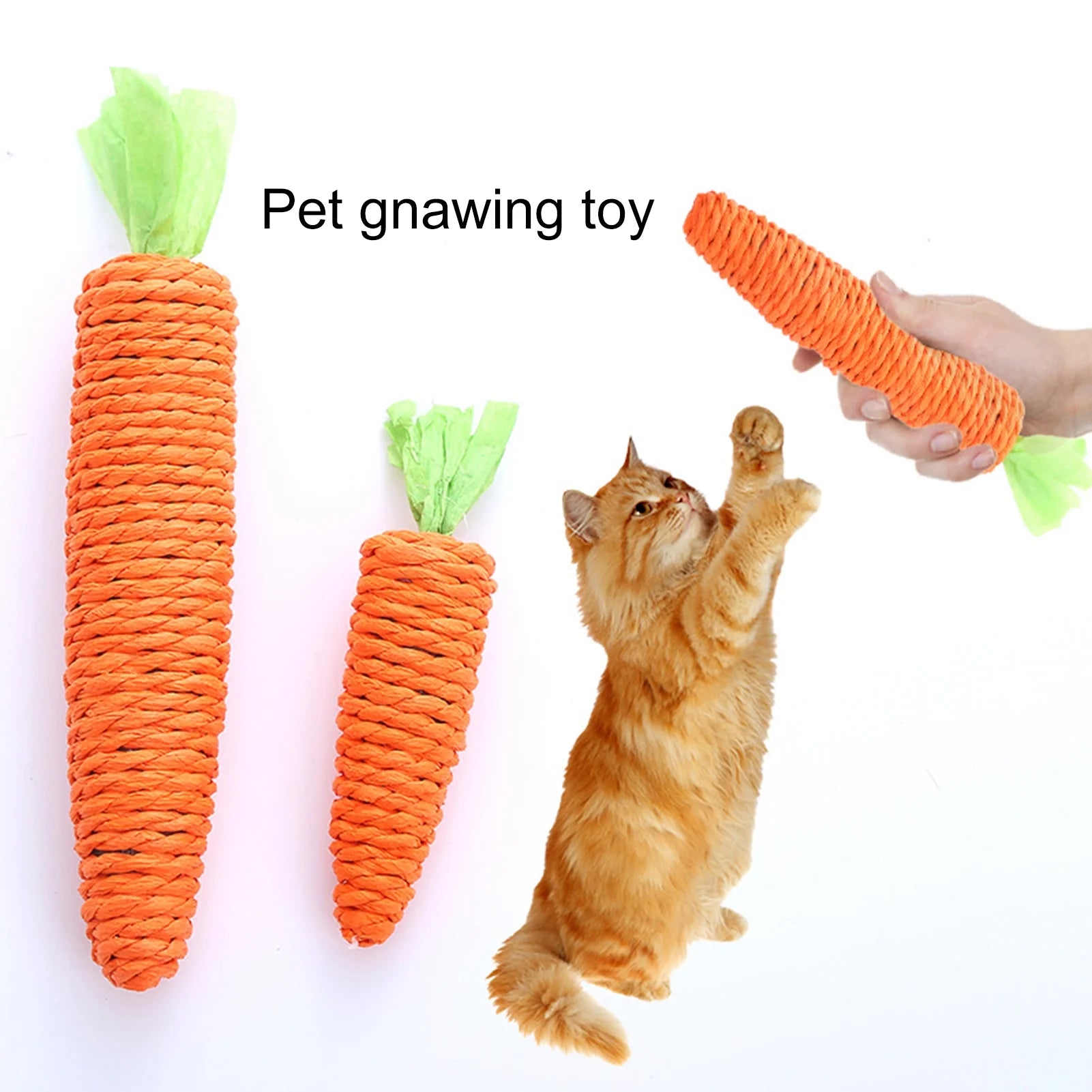 Durable Carrot Dog Chew Toy – Tough & Woven for Teeth & Gums