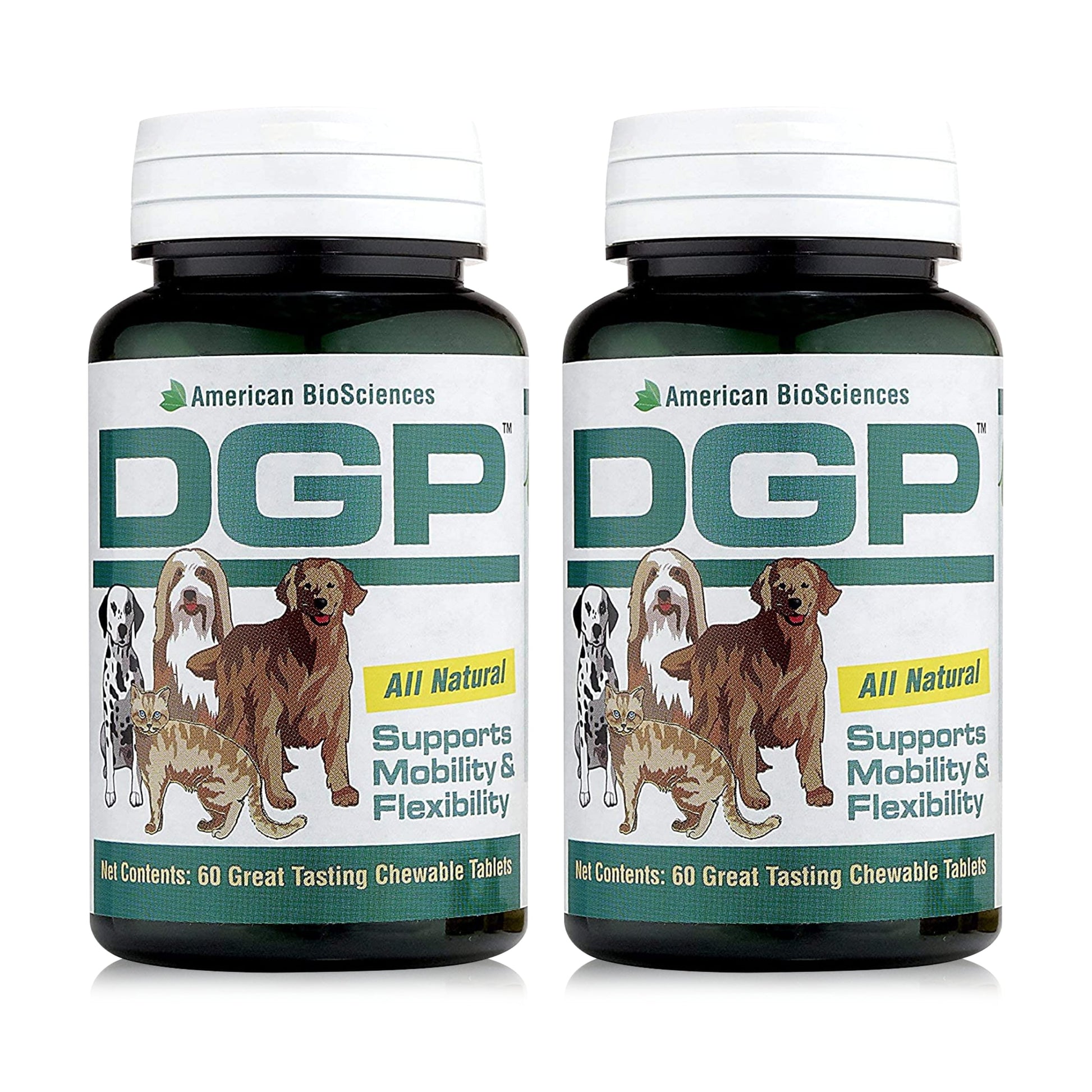 DGP, Joint Supplement for Dogs - Joint Support with Turmeric, Boswellia Extract & More - Quick Effect for Immediate Mobility Support - 60 All-Natural Chewable Pet Tablets (2 Pack)