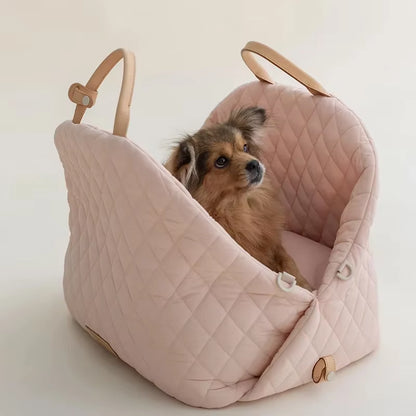 Premium Luxury Dog Carrier Handbag – Portable Travel Bed & Car Seat for Small Pets