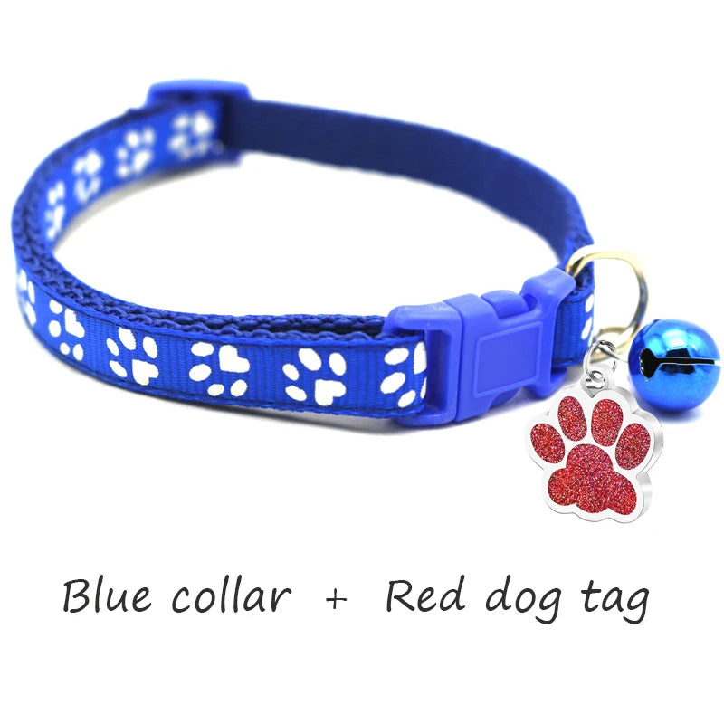 Custom Dog Collar with Name Tag & Bell – Personalized Pet ID Pendant