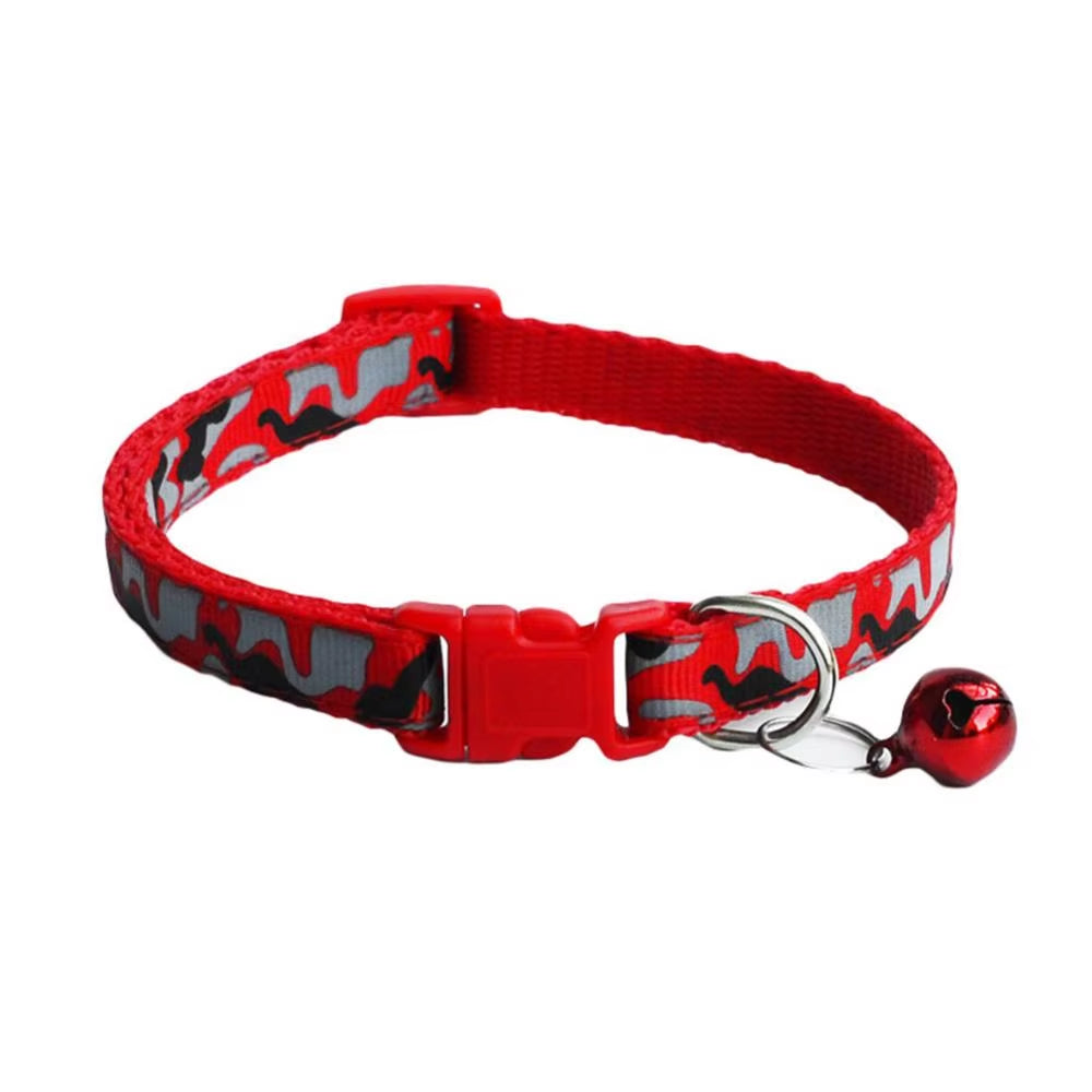 Camouflage Pet Collar – Adjustable Neck Strap with Bell for Dogs & Cats