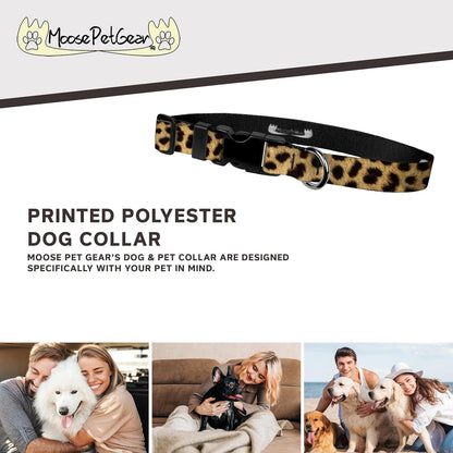 Adjustable Dog Collar – Cute Leopard Print, 3/4" Wide for Small Pets