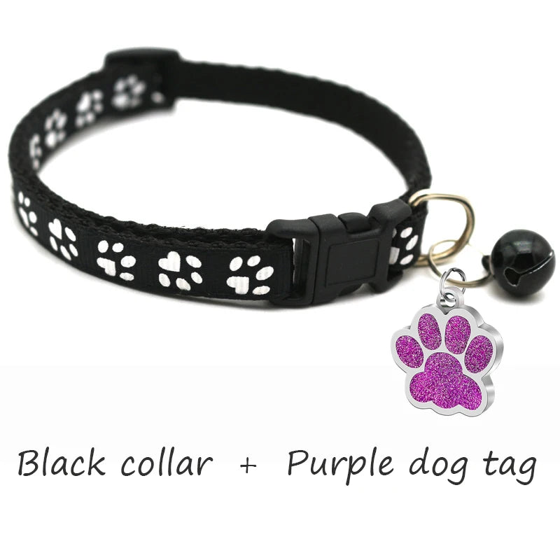 Custom Dog Collar with Name Tag & Bell – Personalized Pet ID Pendant