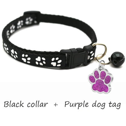 Custom Dog Collar with Name Tag & Bell – Personalized Pet ID Pendant