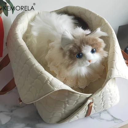 Breathable Four-Season Cat Shoulder Bag – Spacious & Portable Pet Travel Carrier
