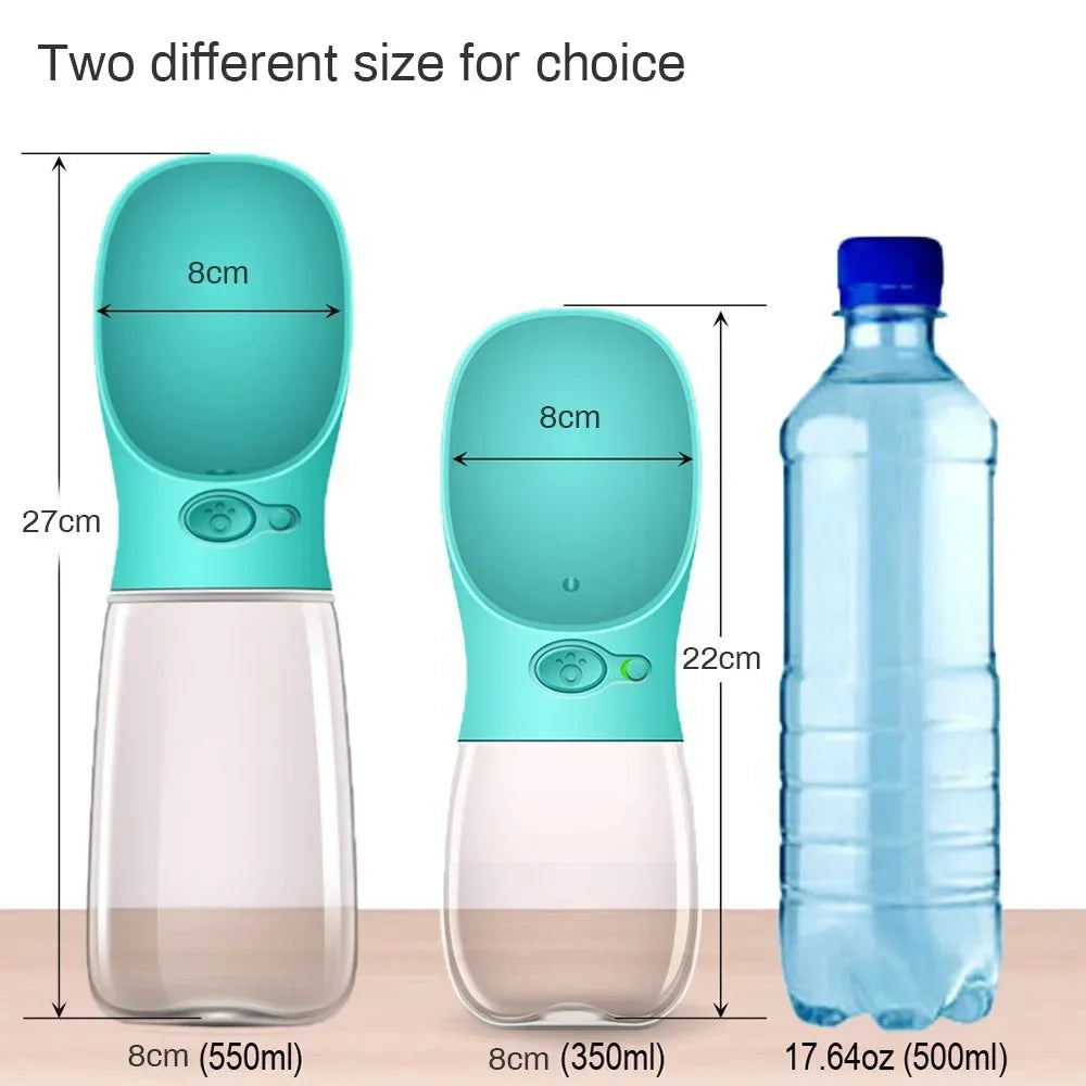 Portable Dog Water Bottle – 350ml/550ml Travel Bowl for Pets