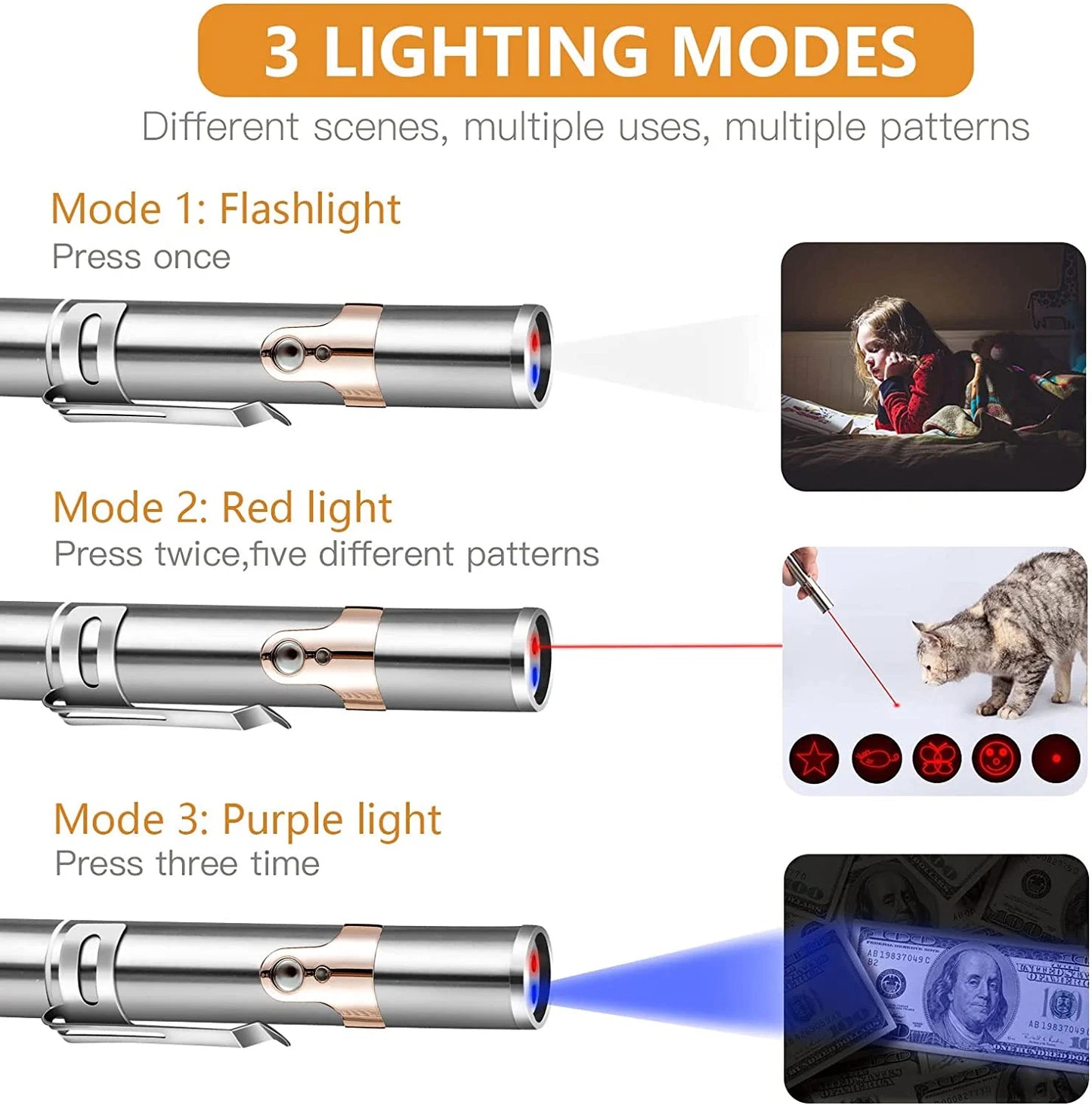 Rechargeable Cat Laser Pointer – Interactive Mouse Toy for Kittens & Dogs