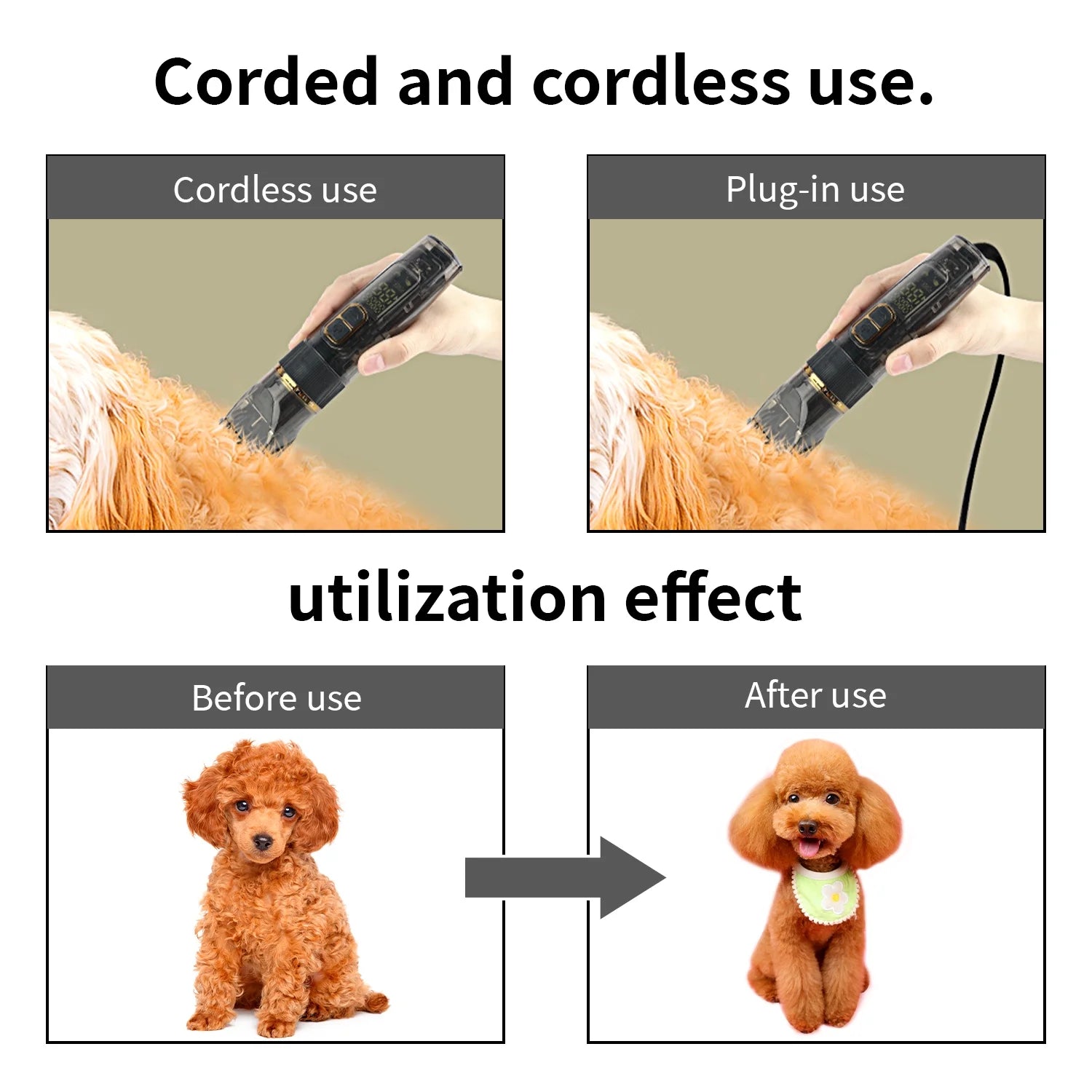 Corldess Pet Hair Clippers – Silent & Powerful Grooming Tool for Dogs & Pets