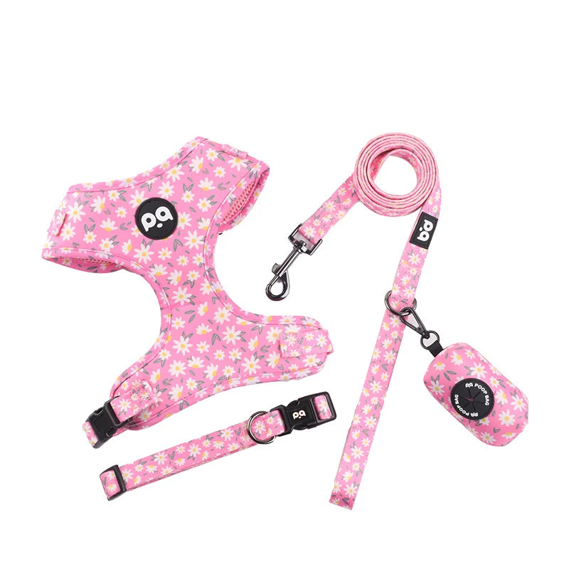 Breathable Pet Harness & Leash – Comfortable Walking Gear for Dogs & Cats