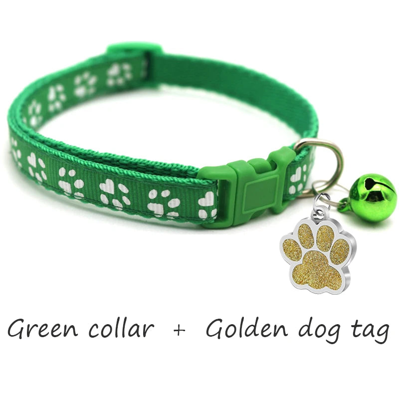 Custom Dog Collar with Name Tag & Bell – Personalized Pet ID Pendant