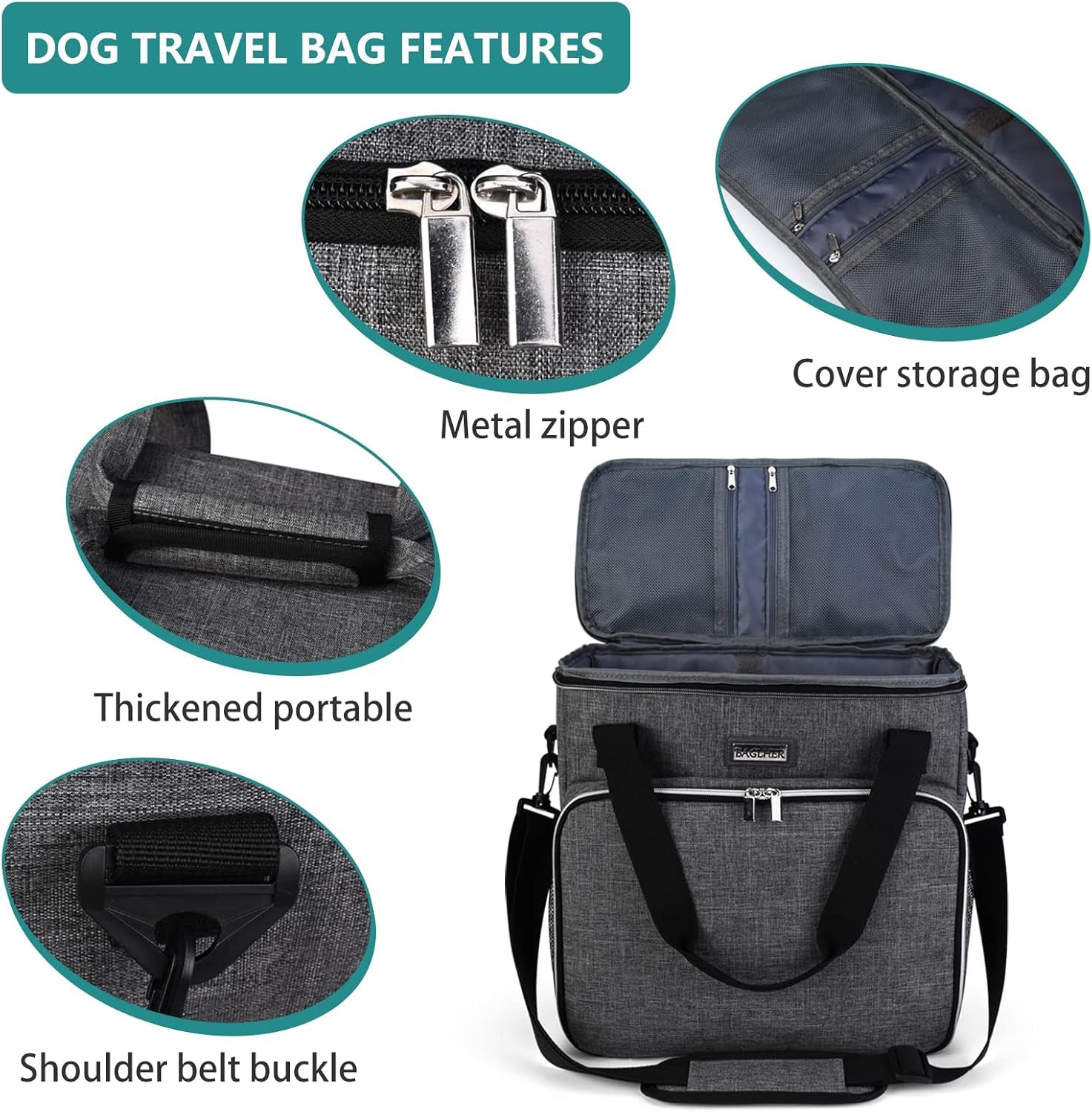 - Grey Dog Travel Bag – Complete Pet Travel Kit with Food Containers & Bowls