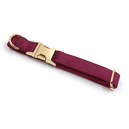 Premium Soft Burgundy Velvet Dog & Cat Collar