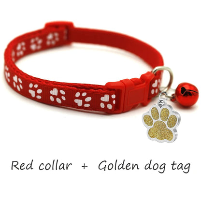 Custom Dog Collar with Name Tag & Bell – Personalized Pet ID Pendant