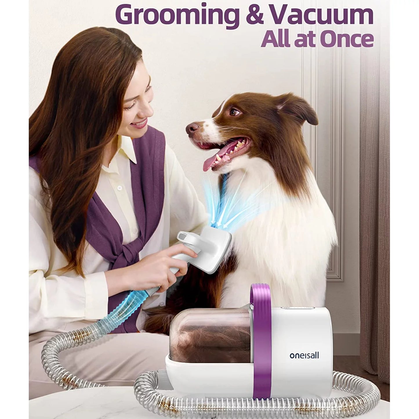 7-in-1 Quiet Pet Grooming Vacuum – Multi Function Hair & Home Cleaning for Dogs & Cats