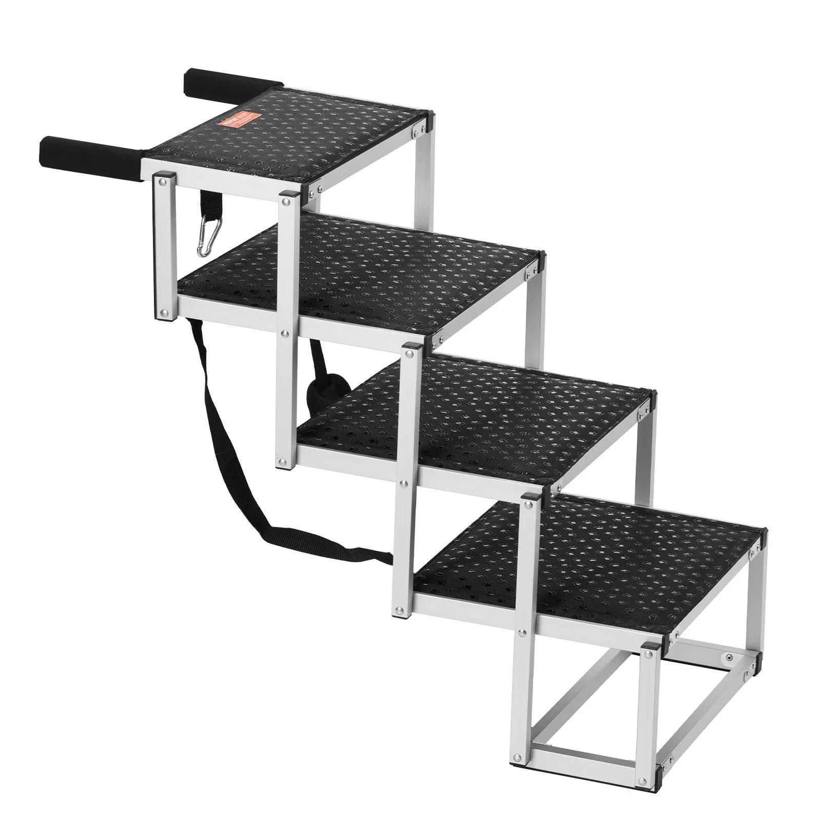 Sturdy Aluminum 4-Step Folding Dog Steps - Loads up to 150 Lbs