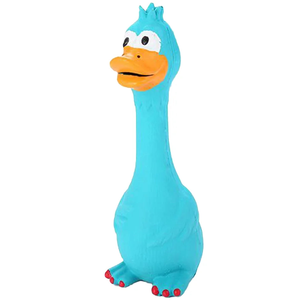 Cartoon Chicken Chew Toy – Bright Blue Squeaky Fun for Dogs