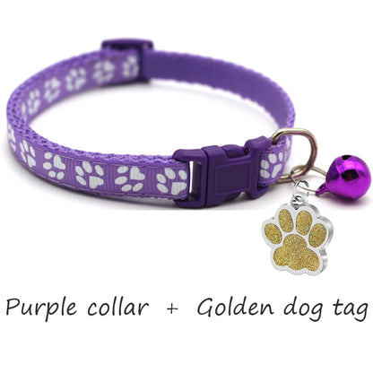 Custom Dog Collar with Name Tag & Bell – Personalized Pet ID Pendant