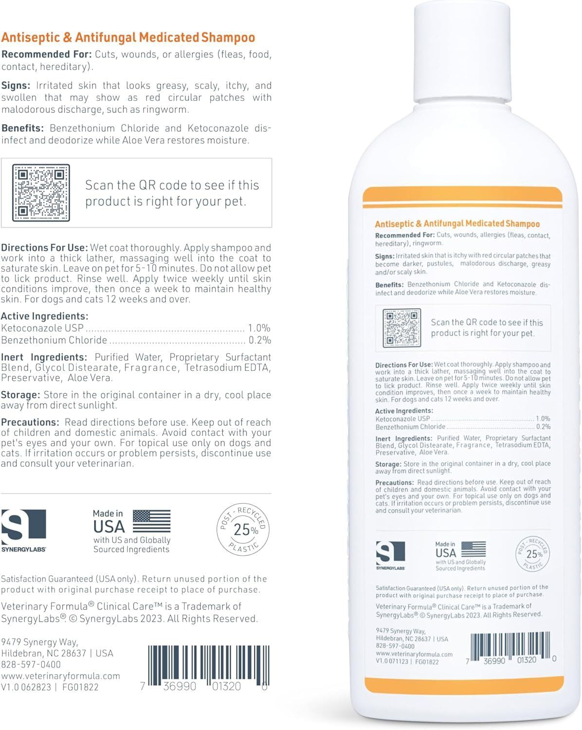 Veterinary Formula Clinical Care Antiseptic and Antifungal Medicated Shampoo Dogs & Cats