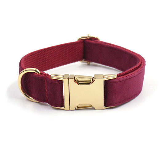 Premium Soft Burgundy Velvet Dog & Cat Collar