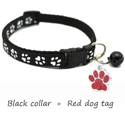 Custom Dog Collar with Name Tag & Bell – Personalized Pet ID Pendant