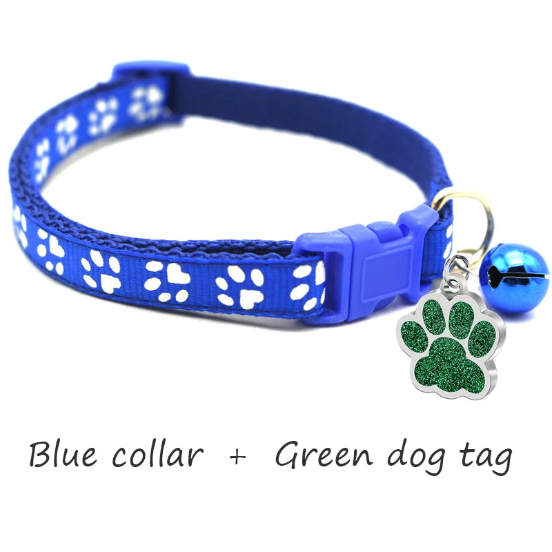 Custom Dog Collar with Name Tag & Bell – Personalized Pet ID Pendant